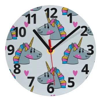 Unicorn, Ρολόι τοίχου γυάλινο (20cm)