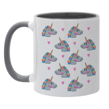Unicorn, Mug colored grey, ceramic, 330ml