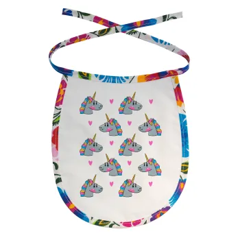 Unicorn, Σαλιάρα μωρού αλέκιαστη με κορδόνι Χρωματιστή