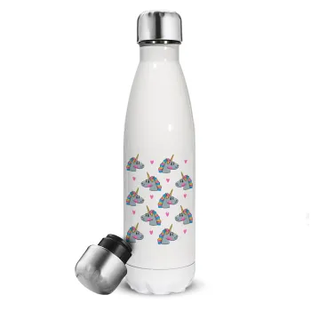 Unicorn, Metal mug thermos White (Stainless steel), double wall, 500ml