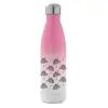 Metal mug thermos Pink/White (Stainless steel), double wall, 500ml