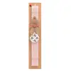 Easter Set, wooden keychain & scented flat Easter candle (30cm) (PINK)