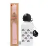 Easter Set, metallic aluminum bottle (500ml) & aromatic flat Easter candle (30cm) (PINK)