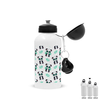 Panda, Metal water bottle, White, aluminum 500ml