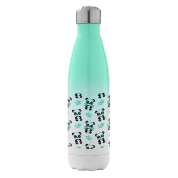 Panda, Μεταλλικό παγούρι θερμός Πράσινο/Λευκό (Stainless steel), διπλού τοιχώματος, 500ml