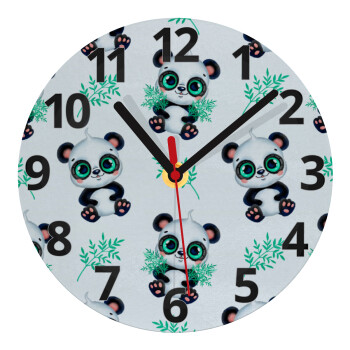 Panda, Ρολόι τοίχου γυάλινο (20cm)