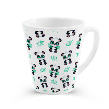 Panda, Κούπα κωνική Latte Λευκή, κεραμική, 300ml