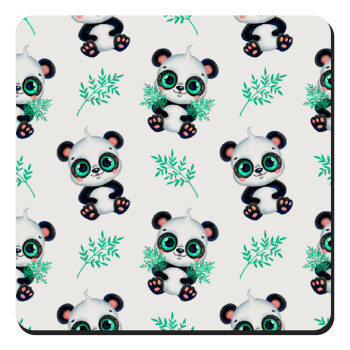 Panda, Τετράγωνο μαγνητάκι ξύλινο 9x9cm