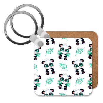 Panda, Μπρελόκ Ξύλινο τετράγωνο MDF