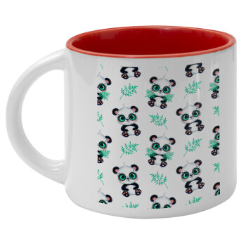 Panda, Κούπα κεραμική 400ml Λευκή/Κόκκινη