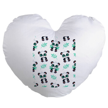 Panda, Μαξιλάρι καναπέ καρδιά 40x40cm περιέχεται το  γέμισμα