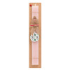Easter Set, wooden keychain & scented flat Easter candle (30cm) (PINK)