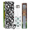 Easter candle, metallic white thermos bottle (500ml) & aromatic flat candle (30cm) (GRAY)