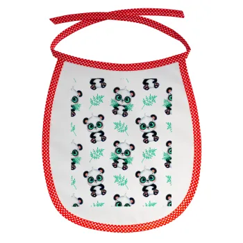 Panda, Σαλιάρα μωρού αλέκιαστη με κορδόνι Κόκκινη