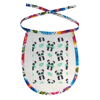 Panda, Σαλιάρα μωρού αλέκιαστη με κορδόνι Χρωματιστή