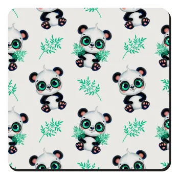 Panda, Τετράγωνο μαγνητάκι ξύλινο 9x9cm