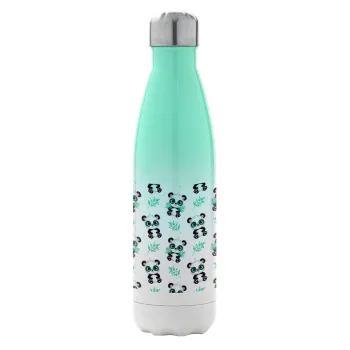 Panda, Μεταλλικό παγούρι θερμός Πράσινο/Λευκό (Stainless steel), διπλού τοιχώματος, 500ml