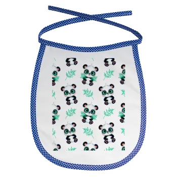 Panda, Σαλιάρα μωρού αλέκιαστη με κορδόνι Μπλε