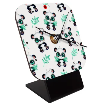 Panda, Επιτραπέζιο ρολόι ξύλινο με δείκτες (10cm)