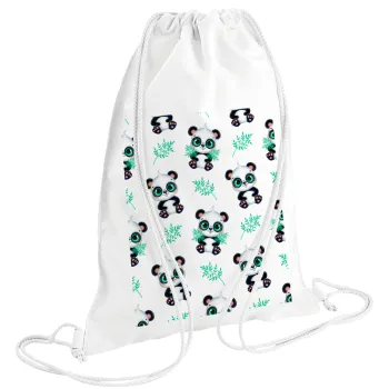 Panda, Backpack pouch GYMBAG white (28x40cm)