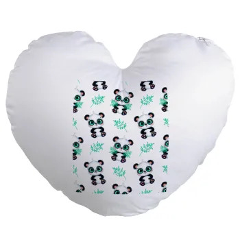 Panda, Μαξιλάρι καναπέ καρδιά 40x40cm περιέχεται το  γέμισμα