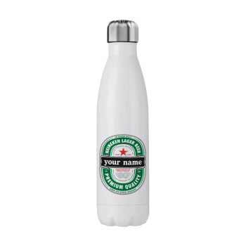 Heineken with name, Stainless steel, double-walled, 750ml