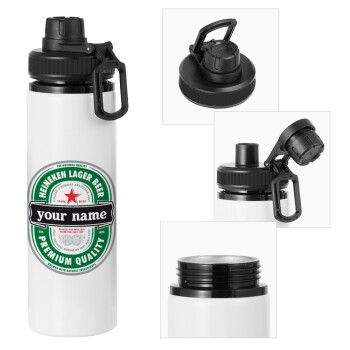 Heineken with name, Metal water bottle with safety cap, aluminum 850ml