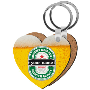 Heineken με όνομα, Μπρελόκ Ξύλινο καρδιά MDF