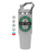 ΓΚΡΙ χρώματος Θερμός Ανοξείδωτο 890ml (30oz) με χερούλι