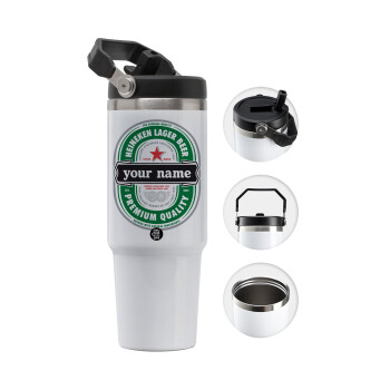 Heineken with name, 30oz stainless Steel Tumbler with Handle