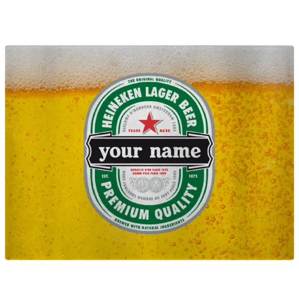 Heineken με όνομα — Επιφάνεια κοπής γυάλινη (38x28cm)
