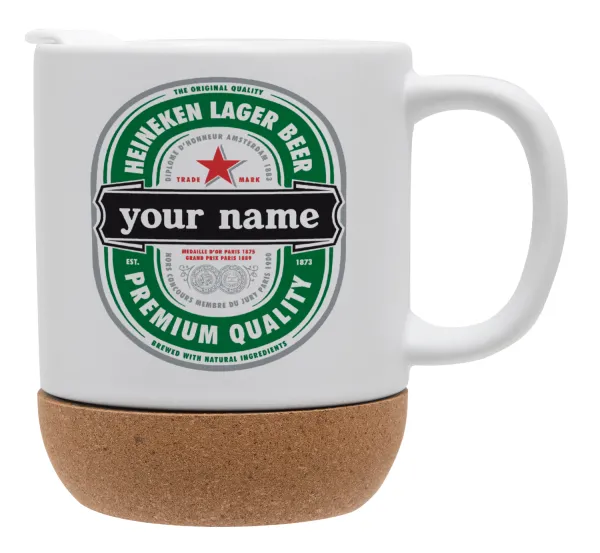 Heineken with name — Ceramic coffee mug Cork (MAT), 330ml