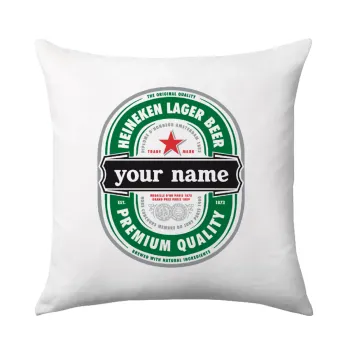 Heineken with name, Sofa cushion 40x40cm includes filling
