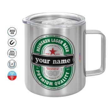 Heineken with name, Mug Stainless steel double wall 300ml