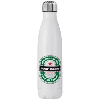 Heineken with name, Stainless steel, double-walled, 750ml