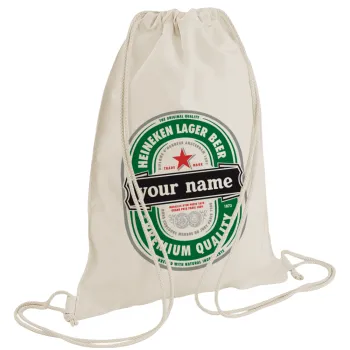 Heineken με όνομα, Τσάντα πλάτης πουγκί GYMBAG natural (28x40cm)