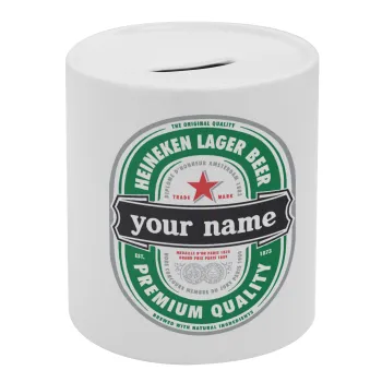 Heineken with name, Κουμπαράς πορσελάνης με τάπα