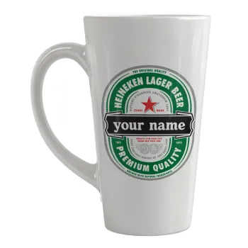 Heineken with name, Κούπα κωνική Latte Μεγάλη, κεραμική, 450ml