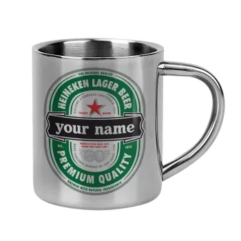 Heineken with name, Mug Stainless steel double wall 300ml