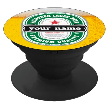 Heineken with name, Phone Holders Stand  Black Hand-held Mobile Phone Holder