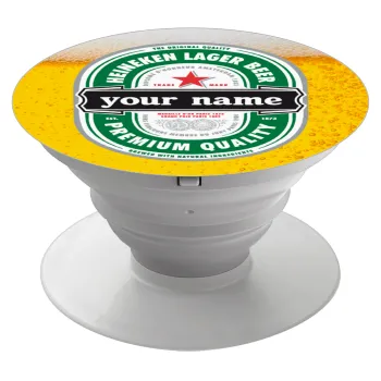 Heineken with name, Phone Holders Stand  White Hand-held Mobile Phone Holder