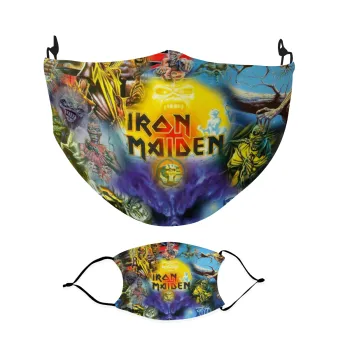 Iron maiden Eddie, Μάσκα υφασμάτινη Ενηλίκων πολλαπλών στρώσεων με υποδοχή φίλτρου