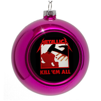 Metallica Kill' em all, Purple Christmas tree ornament bauble 8cm