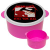 Metallica Kill' em all, ΡΟΖ παιδικό δοχείο φαγητού (lunchbox) πλαστικό (BPA-FREE) Lunch Βox M16 x Π16 x Υ8cm