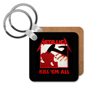 Metallica Kill' em all, Μπρελόκ Ξύλινο τετράγωνο MDF