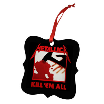 Metallica Kill' em all, Χριστουγεννιάτικο στολίδι polygon ξύλινο 7.5cm