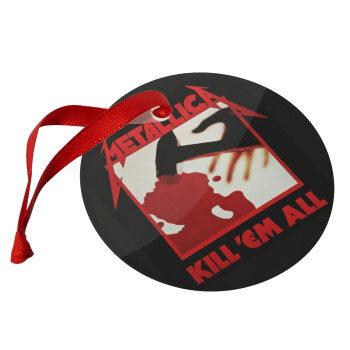 Metallica Kill' em all, Χριστουγεννιάτικο στολίδι γυάλινο 9cm