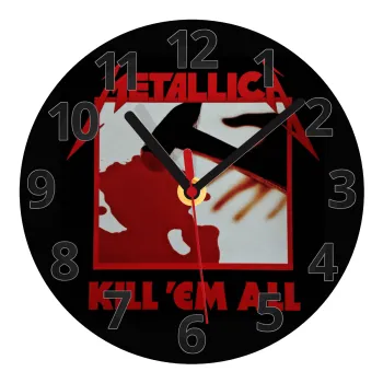 Metallica Kill' em all, Ρολόι τοίχου γυάλινο (20cm)