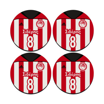 Ολυμπιακός εμφάνιση, ΣΕΤ 4 Σουβέρ ξύλινα στρογγυλά (9cm)