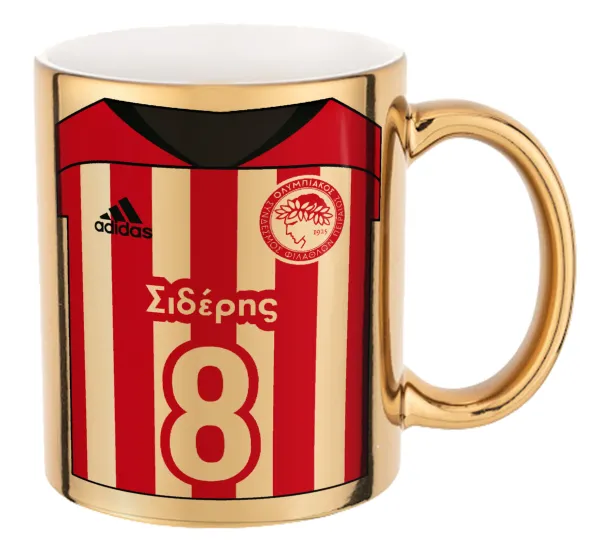 Ολυμπιακός εμφάνιση — Mug ceramic, gold mirror, 330ml